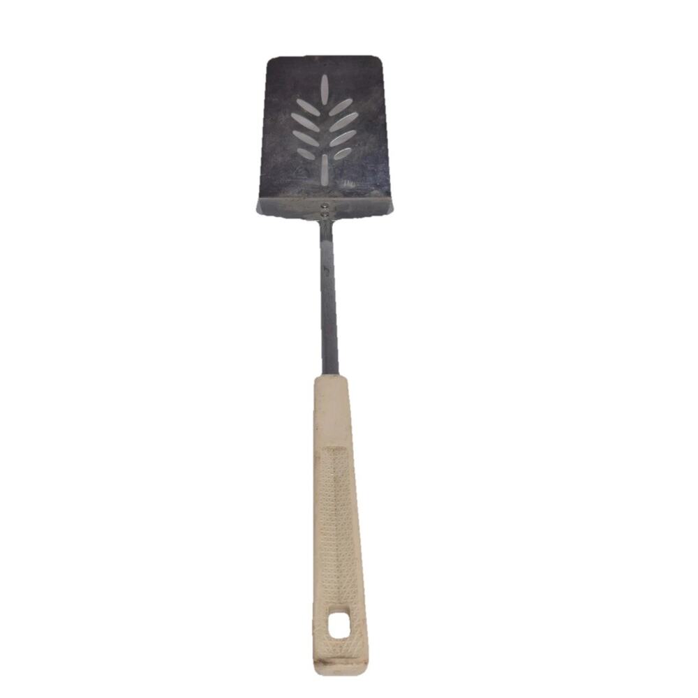 Vintage Koco Almond Nylon Handle‎ Slotted Spatula Wheat Pattern Made in Japan